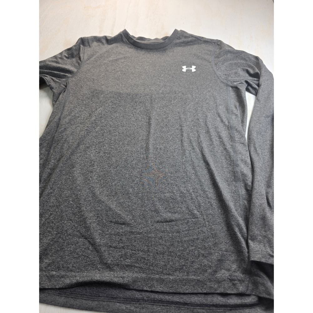 Under Armour Mens HeatGear Long Sleeve Shirt Gray Heather Loose Fit Medium MD